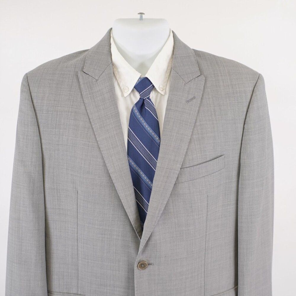 Tallia Wool Gray Sharkskin Peak Lapel 2 Button Blazer 40R / Slim 42R